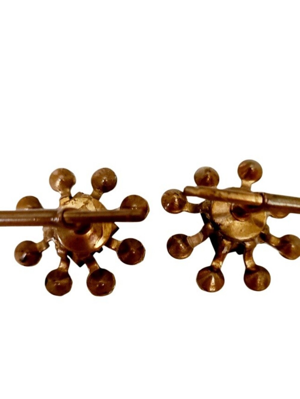Pair of 1950s Cufflinks w/ Square-Cut Sapphire Blue Glass Rhinestones - Picture 5 of 5